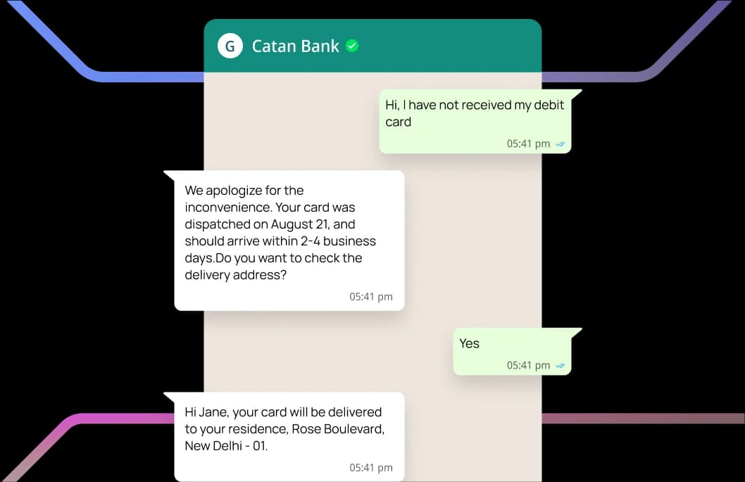 WhatsApp chat interface